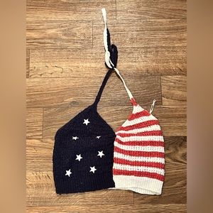 American Eagle American Flag Halter Top